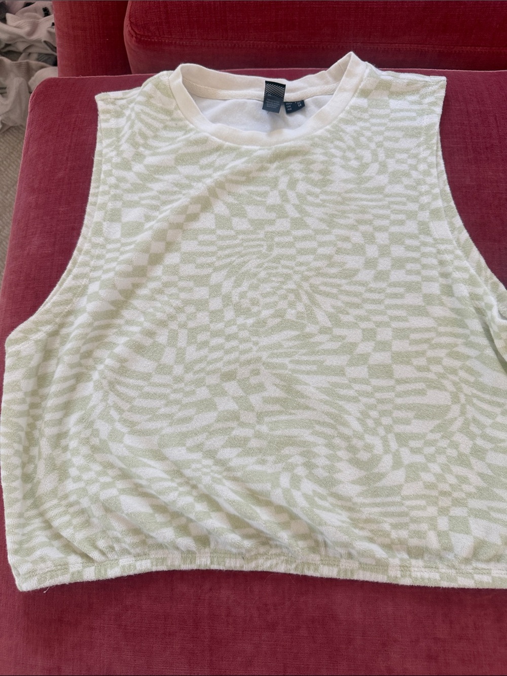 Sleeveless Terry Tank Top in Light Green Volcom
